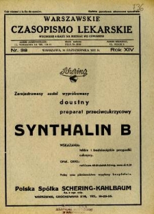 Warszawskie Czasopismo Lekarskie 1937 R.14 nr 38