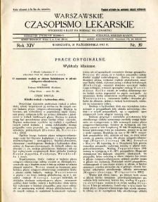 Warszawskie Czasopismo Lekarskie 1937 R.14 nr 39