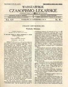 Warszawskie Czasopismo Lekarskie 1937 R.14 nr 40