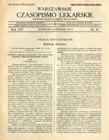 Warszawskie Czasopismo Lekarskie 1937 R.14 nr 41