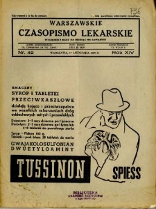 Warszawskie Czasopismo Lekarskie 1937 R.14 nr 42