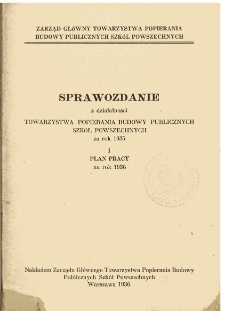 Sprawozdanie z działalności Towarzystwa Popierania Budowy Publicznych Szkół Powszechnych za rok 1935 i plan pracy na rok 1936