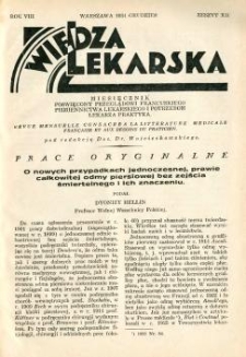 Wiedza Lekarska 1934 R.8 z.12