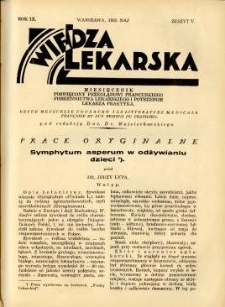 Wiedza Lekarska 1935 R.9 z.5