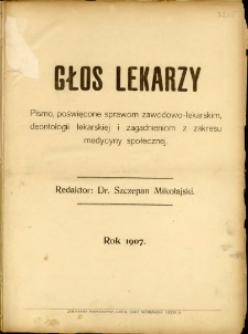 Głos Lekarzy 1907 R.5 nr 1