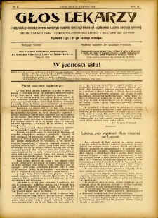 Głos Lekarzy 1908 R.6 nr 8