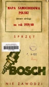 Mapa samochodowa Polski (stan dróg) na rok 1939/40