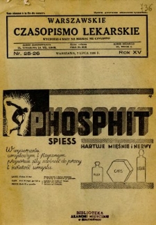 Warszawskie Czasopismo Lekarskie 1938 R.15 nr 25-26