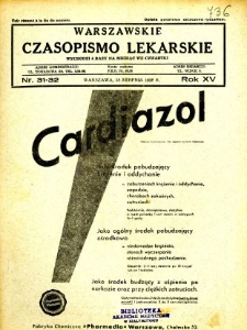 Warszawskie Czasopismo Lekarskie 1938 R.15 nr 31-32