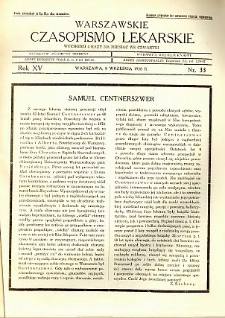 Warszawskie Czasopismo Lekarskie 1938 R.15 nr 33