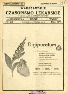 Warszawskie Czasopismo Lekarskie 1938 R.15 nr 34