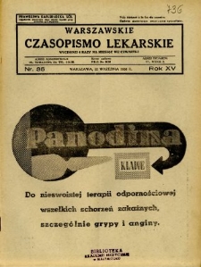 Warszawskie Czasopismo Lekarskie 1938 R.15 nr 35