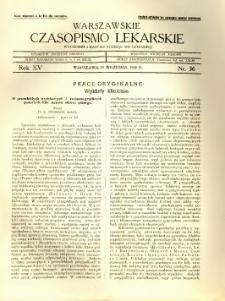 Warszawskie Czasopismo Lekarskie 1938 R.15 nr 36