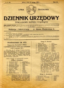 Dziennik Urzędowy Tymczasowej Komisji Rządzącej 1922.02.17 R.3 nr 6