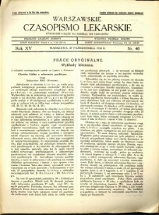 Warszawskie Czasopismo Lekarskie 1938 R.15 nr 40