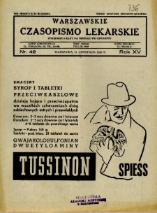 Warszawskie Czasopismo Lekarskie 1938 R.15 nr 42