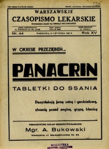 Warszawskie Czasopismo Lekarskie 1938 R.15 nr 44