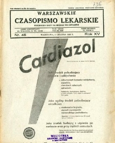 Warszawskie Czasopismo Lekarskie 1938 R.15 nr 45
