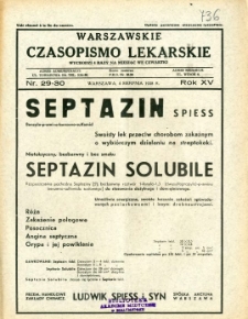 Warszawskie Czasopismo Lekarskie 1938 R.15 nr 29-30