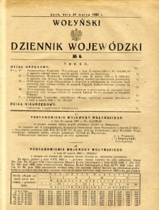 Wołyński Dziennik Wojewódzki 1930.03.24 R. 10 nr 6