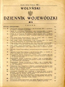 Wołyński Dziennik Wojewódzki 1930.05.05 R. 10 nr 9