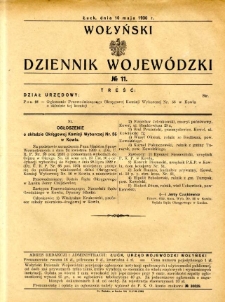 Wołyński Dziennik Wojewódzki 1930.05.10 R. 10 nr 11