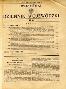 Wołyński Dziennik Wojewódzki 1930.05.31 R. 10 nr 13