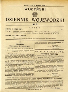 Wołyński Dziennik Wojewódzki 1930.09.10 R. 10 nr 17