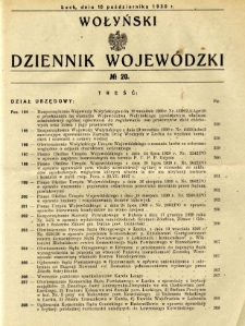 Wołyński Dziennik Wojewódzki 1930.10.10 R. 10 nr 20