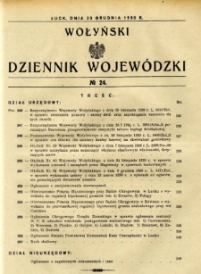 Wołyński Dziennik Wojewódzki 1930.12.20 R. 10 nr 24