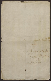 Nota do Prześwietney Komissyi Ziemi Bielskiej 1794 r.