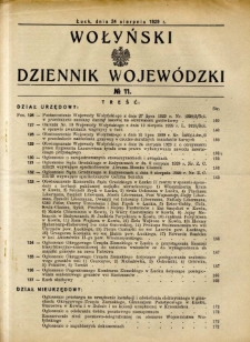 Wołyński Dziennik Wojewódzki 1929.08.24 R.9 nr 11