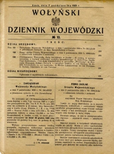 Wołyński Dziennik Wojewódzki 1929.10.07 R.9 nr 13