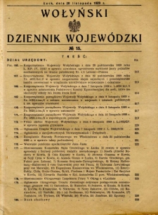 Wołyński Dziennik Wojewódzki 1929.11.28 R.9 nr 15