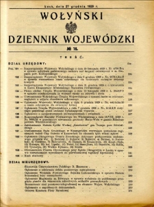 Wołyński Dziennik Wojewódzki 1929.12.27 R.9 nr 16