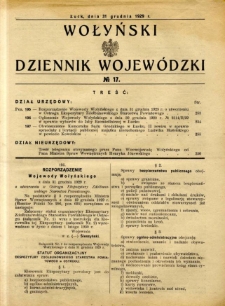 Wołyński Dziennik Wojewódzki 1929.12.31 R.9 nr 17