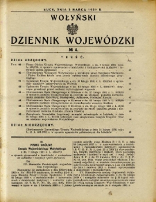 Wołyński Dziennik Wojewódzki 1931.03.03 R.11 nr 4