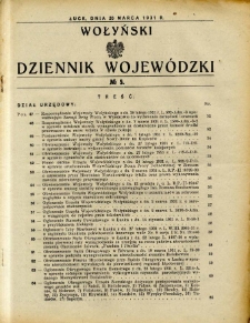 Wołyński Dziennik Wojewódzki 1931.03.20 R.11 nr 5