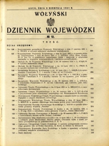 Wołyński Dziennik Wojewódzki 1931.08.06 R.11 nr 12