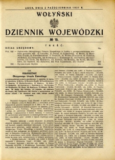 Wołyński Dziennik Wojewódzki 1931.10.02 R.11 nr 15