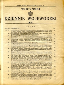 Wołyński Dziennik Wojewódzki 1932.01.30 R.12 nr 2