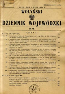 Wołyński Dziennik Wojewódzki 1936.05.01 R.16 nr 13