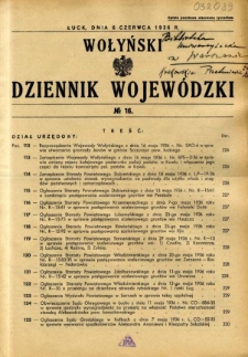 Wołyński Dziennik Wojewódzki 1936.06.06 R.16 nr 16