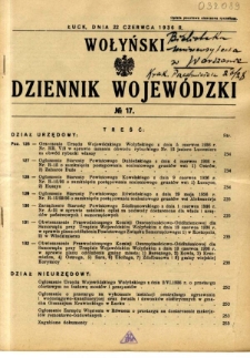 Wołyński Dziennik Wojewódzki 1936.06.22 R.16 nr 17