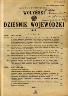 Wołyński Dziennik Wojewódzki 1936.06.27 R.16 nr 18