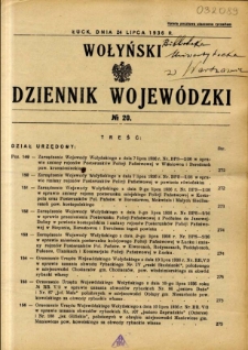 Wołyński Dziennik Wojewódzki 1936.07.24 R.16 nr 20