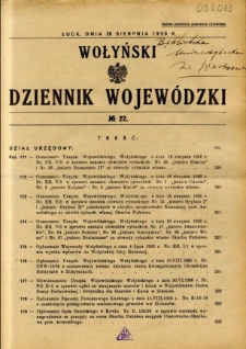 Wołyński Dziennik Wojewódzki 1936.08.26 R.16 nr 22