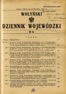 Wołyński Dziennik Wojewódzki 1936.08.26 R.16 nr 22