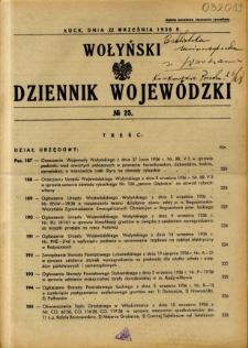 Wołyński Dziennik Wojewódzki 1936.09.22 R.16 nr 25