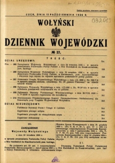 Wołyński Dziennik Wojewódzki 1936.10.13 R.16 nr 27